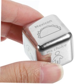 Kisangel Food Decision Dice Stainless Steel Multi Sided Game Prop for Fun Meal Choices for Family Gatherings Parties and Travel Adventures and Reliable Food Selector