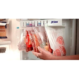 Zip n Store - Your Refrigerator Organizer Bins - Seal-top Bags Easy Fridge Organizer - Organizes 10 Bags, Perfect For Leftovers, Easy To See & Install, Access Food, Quick Access Slide Track - Door