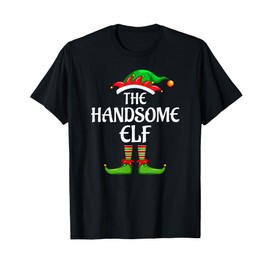 Handsome Elf Matching Family Group Christmas Party T-Shirt