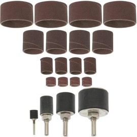 MS-Warenvertrieb 20-Piece Set: 4x Sanding Rollers 1/2 Inch 3/4 Inch 1 Inch 1.5 Inch with 16 Sanding Rollers K80 + K120