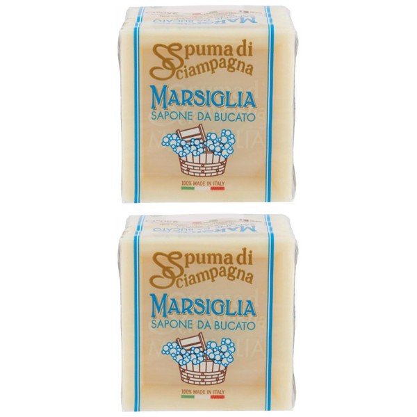 Italsilva:"Spuma di Sciampagna" Laundry Marseille Soap Cube 8.82 Ounce (250gr) Packages (Pack of 2)