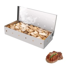Smoker Box, Stainless Steel BBQ Grill Smoker Box for Smoker, Charcoal and Gas Grills