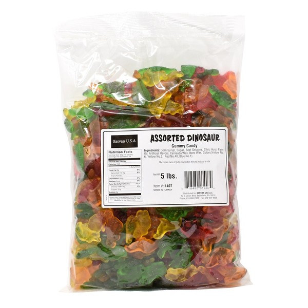 Assorted Dinosaur Gummy Candy, 5 Lbs