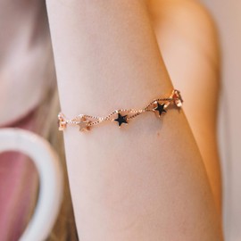 Philip Jones Rose Gold Plated Star Bracelet