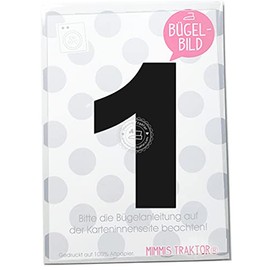 Birthday 0 1 2 3 4 5 6 7 8 or 9 Flock Film Iron-On Sticker for Fabrics Textiles Children for Iron-On Patch, Colour: Black, Number 1