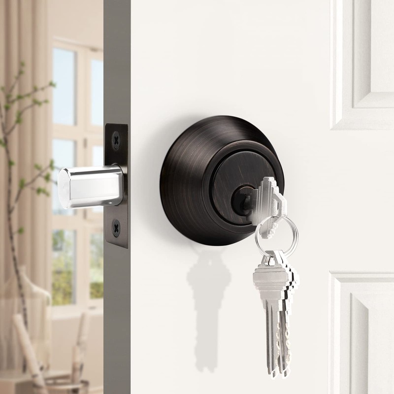 Probrico Keyed Alike Single Cylinder Deadbolts Oil Rubbed Bronze(Combo Packs),