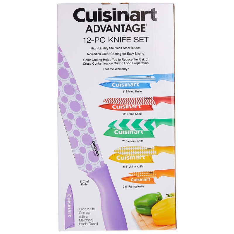 Cuisinart C55-12PR1 12-Piece Printed Color Knife Set with Blade Guards,