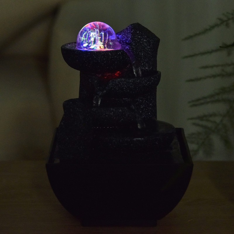 Indoor Fountain Relaxing Zen Cascade Colourful LED Light, Useful Gifts