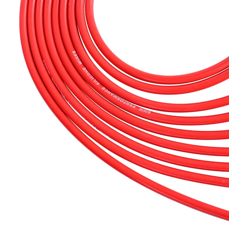 RLP Silicone Spark Plug Wires Set 8.0mm Red Replacement for