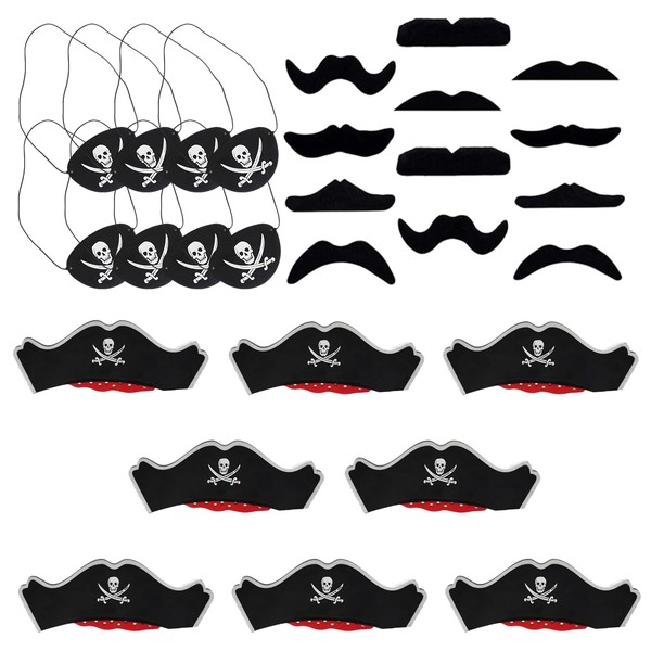 24Pcs Pirate Hat Kids, Pirate Accessories Kids, Hats - Complete