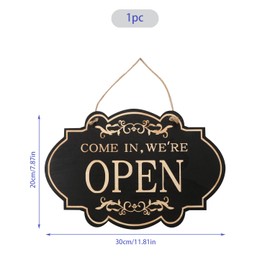 Tabanzhe Store Hanging Open Closed Sign,Wooden Reversible Double-Sided Business Sign,for Business Door Window Restaurant Club Shop Bar Hotel Cafe