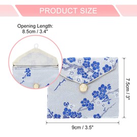 uxcell 6 Pcs Jewelry Pouch Chinese Style Silk Purse Pouch Small Travel Jewelry Organizer Bags Satin Embroidered Bag for Wedding Birthday Party Small Travel, White