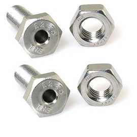 PZRT 2pcs Cylindrical Hollow External Hexagon Screw 304 Stainless Steel Lamp Threading Screws Through Hole Bolt M6x25