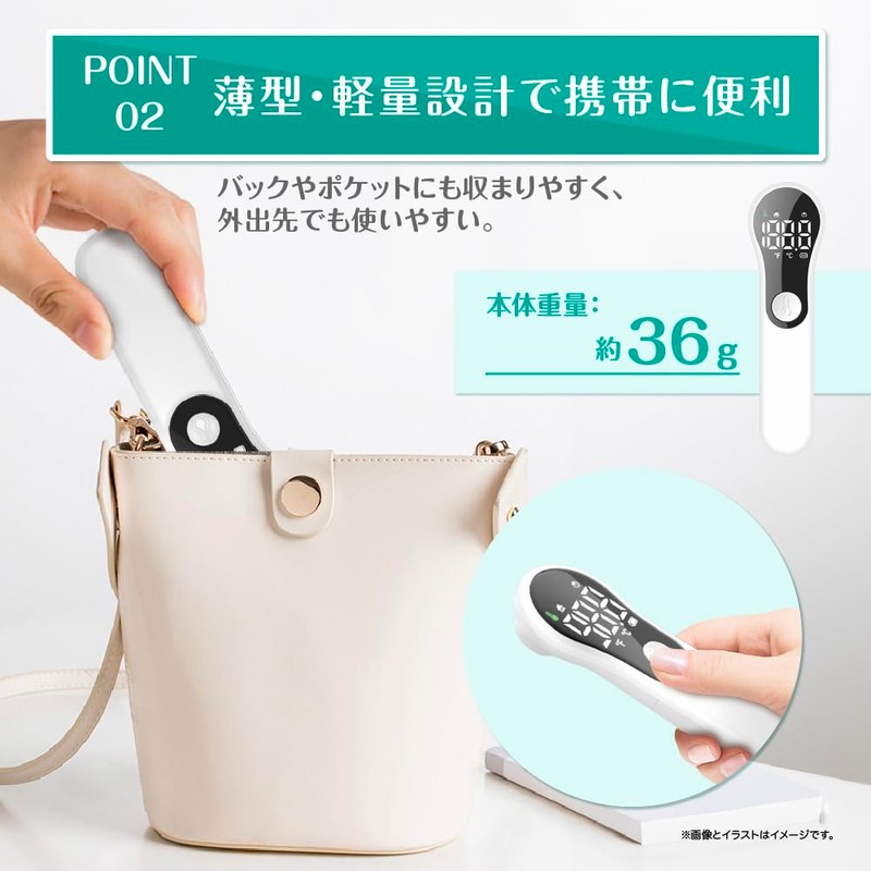 非接触式赤外線温度計 KE-M6 超軽量ポケットサイズ 1秒速測 高精度 LED液晶大画面 乾電池＆TYPE-Cポート 2つの測定モード 20秒自動電源OFF ホワイト