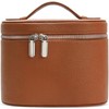 Estuche para cosméticos de piel, bolsa de maquillaje portátil, compartimento