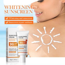 Sonnencreme Gesicht SPF 90 PA++++, Sonnenschutz für das Gesicht, Breitspektrum-UVA/UVB-Schutz, wasserdicht, 5x Antisauerstoff-Schutz, nährender Sonnenschutz in Reisegröße, 1.76fl.oz