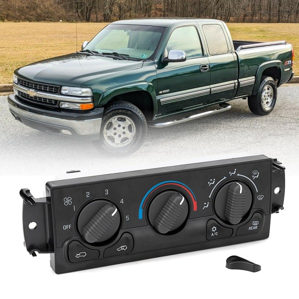 Qagea 599-218 Climate Control Module, A/C Cooling & Heating Panel Fit for Chevy Silverado Suburban Avalanche Tahoe GMC Sierra Yukon, Air Conditioning Switch Replaces 15054697, 15054698, 15753263