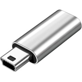 Audio Fan USB Adapter Type C to Mini USB Plug Converter Connector Support Data Transfer Silver