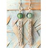 Antique Silver and Green Dangle Earrings. Jewelry Earrings for Women