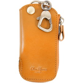 Dom Teporna Key Case, Genuine Leather, Italian Leather, Smart Key Case, Cover, Thin, Compact Key Holder, Aging, Men's, Women's, Brown