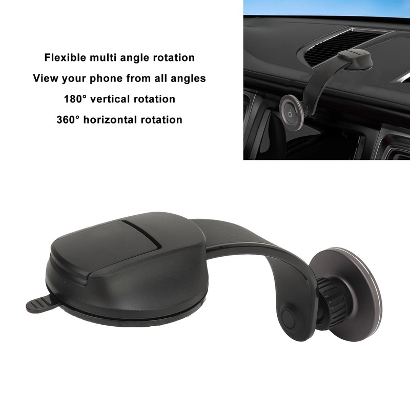 Car Magnetic Phone Holder 360 Degree Rotation Powerful Suction Cup