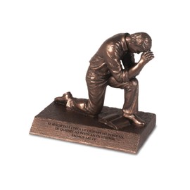 Lighthouse Christian Products Hombre de Oración (Praying Man) Bronzelike Finish 4.5 x 2.75 Cast Stone Sculpture