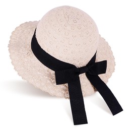 Girls Straw Sun Hat with Bowknot, Boho Summer Beach Hat, Wide Brim Floppy Hat, Outdoor Sun Protection Hat for Kids Ages 3-6