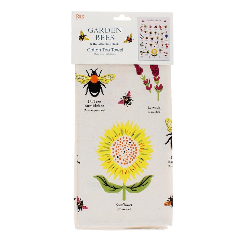 Tea Towel Garden Bees 50 x 70 cm Cotton Bee