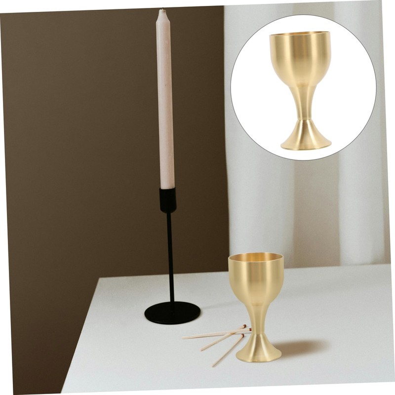 Ipetboom Cup Decorative Copper Alloy Goblet Multi Function Offering Cup