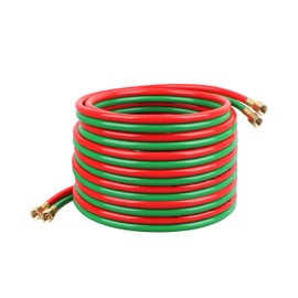 Oxygen Acetylene Hose 1/4-Inch × 100FT with 9/16”-18 B Fittings Welding Cutting Torch Twin Hose