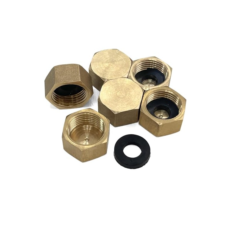 Sutekus Pipe Fitting Cap NPT Female Pipe Brass Fitting Hex