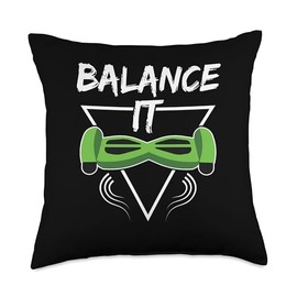 Electric Scooter Balance It Hoverboard Scooter Kart Throw Pillow