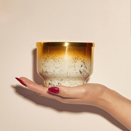 Capri Blue Volcano Scented Candles for Home - Glimmer Inverted Jar Candles - Long Lasting Candles - Soy Candles - Holiday Candles with White & Gold Ombre Glass Candle Holder (10 oz)