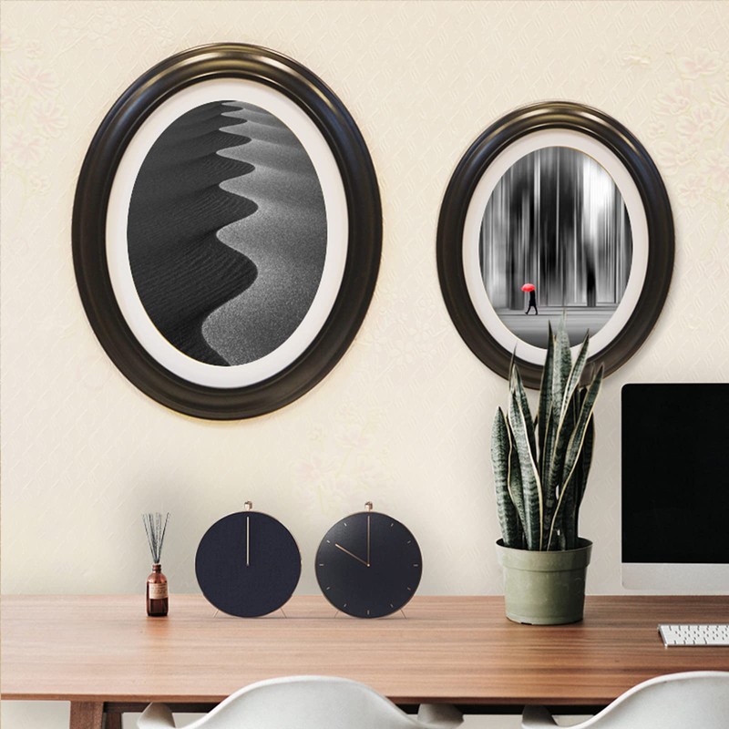 GRRONZEE 2 Pack Oval Picture Frame 5x7 Brown Oval Photo