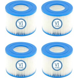 For Bestway, For Coleman SaluSpa, For Intex, For Lay-Z-Spa (Qty. 4) Type VI Spa and Hot Tub Filter Cartridge Replacement For Lay-Z-Spa