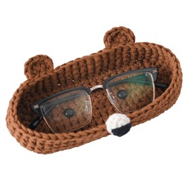 HandMade Premium Crochet Bear Glasses Holder, Glasses Holder for Nightstand, Cute Glasses Holder, Animal Glasses Holder, Crochet Glasses Holder, Bedside Glasses Holder, Eyeglass Holder for Desk