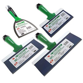 USG Sheetrock 4-Piece Drywall Taping Knives Set 8"-10"- 12" Pro Series with 6" Matrix Carbon Steel Knife