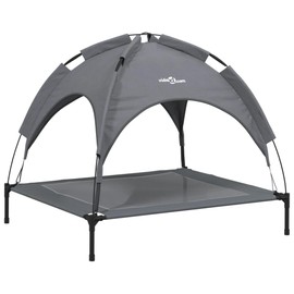 vidaXL Medium Sized Dog Bed with Canopy Anthracite Oxford Fabric for Comfort and Style Outdoor Indoor Use Collapsible Breathable Design Easy Storage Beds Sofa Pet Couch Puppy Chair Washable