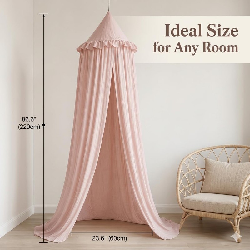Bed Canopy for Girls, Princess Crib Canopy for Nursery, Dreamy