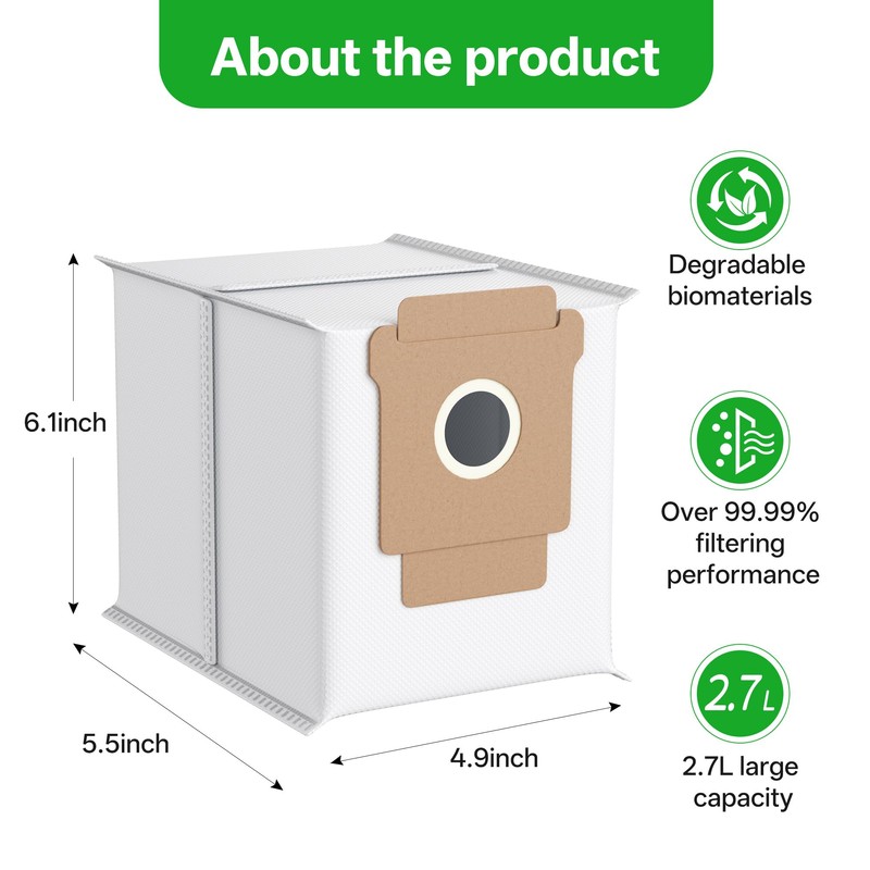Nukisa 20 Packs Vacuum Bags Replacement Parts Compatible with iRobot