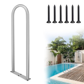 Aluminum Dock Boarding Handrail, 42" x 13" Swimming Pool Railing & Hot Tub Handrail, Boat & Dock Boat Safety Grab Bar, Boat Safety Railing for Decks with Base Plate for Indoor/Outdoor Pools/Spas Docks