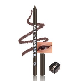 Waterline Gel Eyeliner Pencil, Coffee Brown Matte Waterproof Long Lasting Cream Eye Liner Pencil with Sharpener, Hypoallergenic Highly Pigmented Smudge-Proof Precision Eyeliner Makeup Pen for Women-02