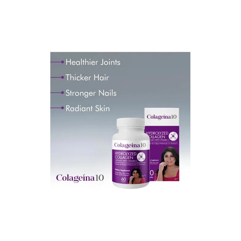 Colageina 10 Cápsulas De Colágeno Hidrolizado Con Vitamina C