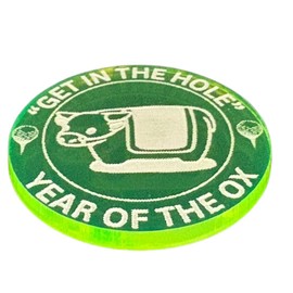 GreenLife Golf Marker, Fluorescent, Easy to See on Cloudy and Rainy Days, Visibility Performance, Engraved with the Zodiac of the Year and Great Gift for Your Important One, Competition Prize (OX))