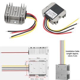 Eujgoov DC-DC Reductor de Voltaje Convertidor de Voltaje Transformador Reductor Impermeable 36V 48V a 12V 10A 120W