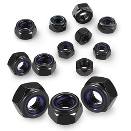 YdseozO Pack of 80 Hex Nuts M6 DIN 985 Nut Self-Locking Nuts Made of Black Stainless Steel Lock Nut Nylon Insert Made of Carbon Steel Stop Nuts A2 V2A Lock Nuts Connectors