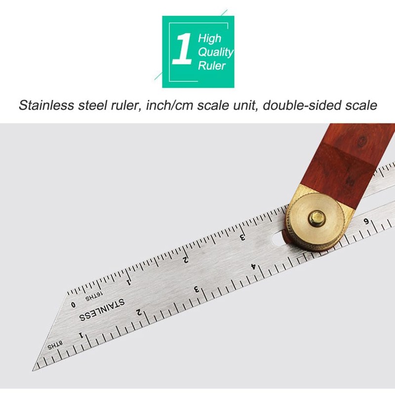 Smgda 8 Inch Stainless Steel T-Bevel Gauge & Angle Finder