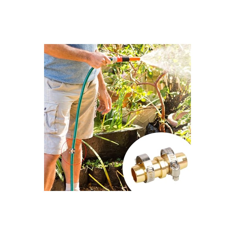 Garden Hose Repair Kit - 6 Pack Connectors with Clamps