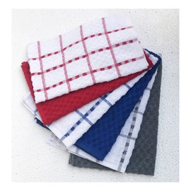Terry Tea Towels Jumbo Size (70x45cm), 100% Egyptian Cotton, Super Absorbent, Quick Dry, Professional Grade Lint Free Fade Resistant Dish Cloth, Ideal for Kitchen Restaurant Bar (Pack of 12)