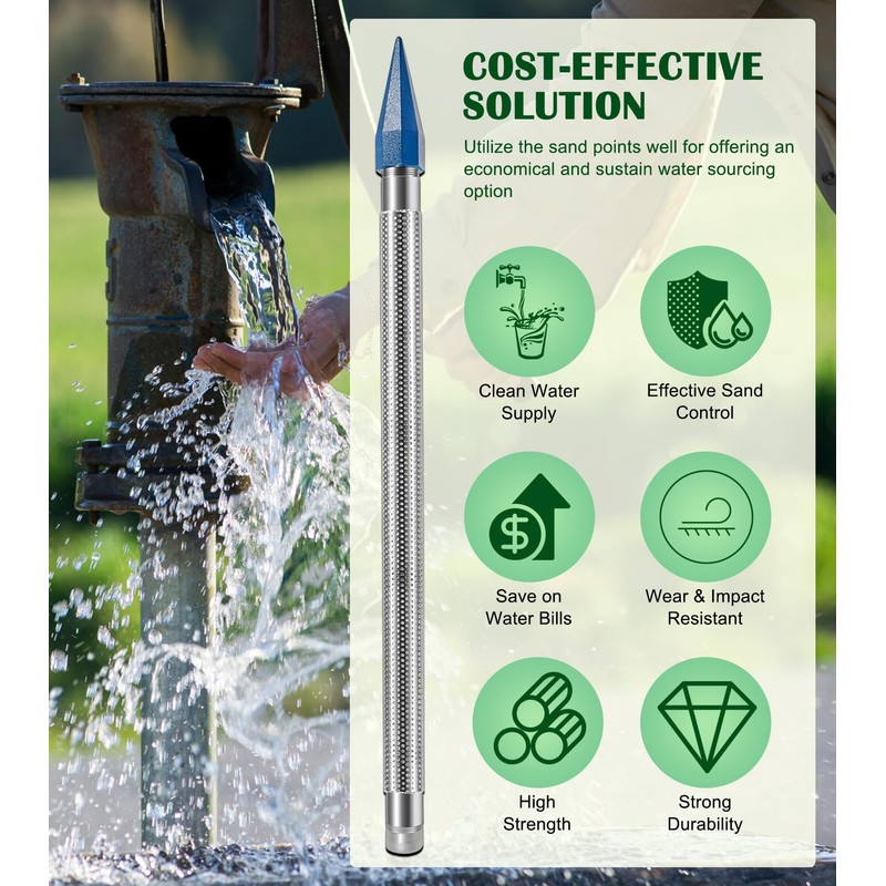 1721-1 1-1/4-Inch by 30-Inch Well Stainless Steel Drive Points, Heavy